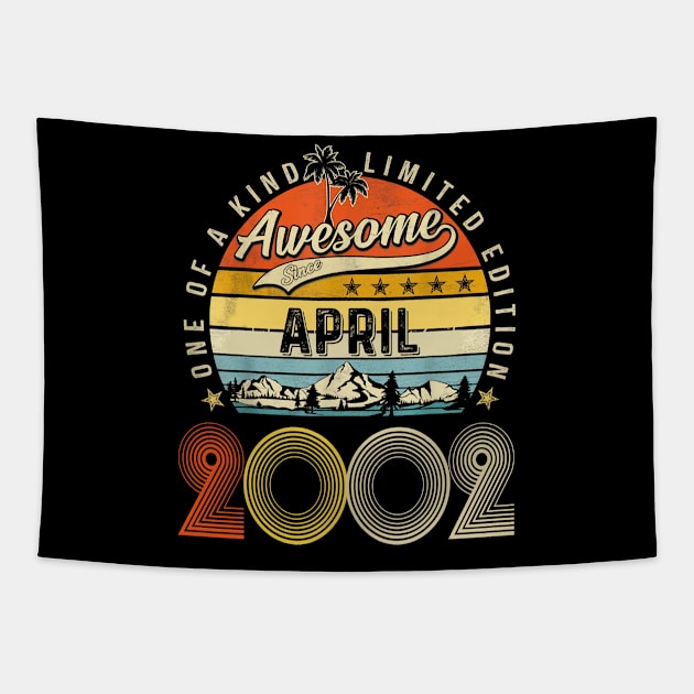 Awesome Since April 2002 Vintage 21st Birthday Tapestry by Tagliarini Kristi