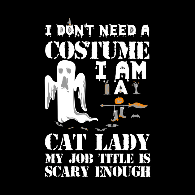 Halloween Cat Lady Costume Funny Scary Gift by melitasessin