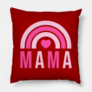 Mom and Daughter Matching Valentines Day Mama Mini Rainbow Heart Pillow