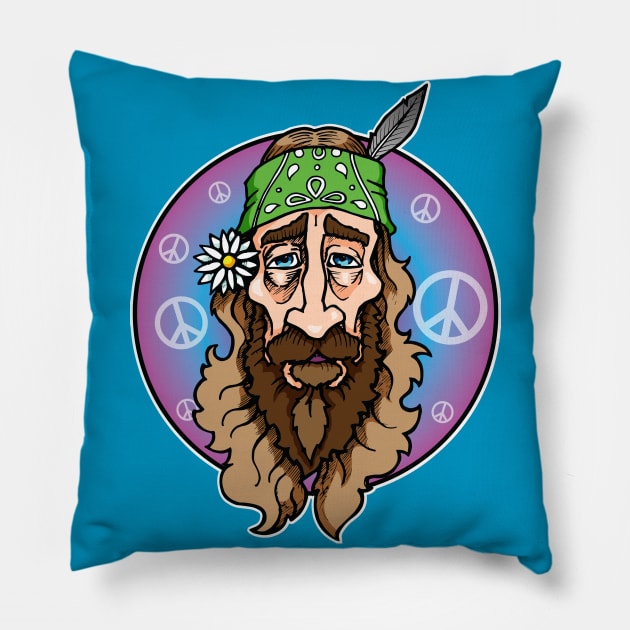 Hippie Man Pillow by Laughin' Bones