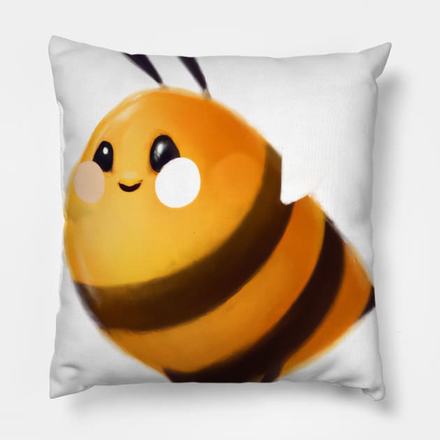 Cute Bee Drawing Pillow by Play Zoo