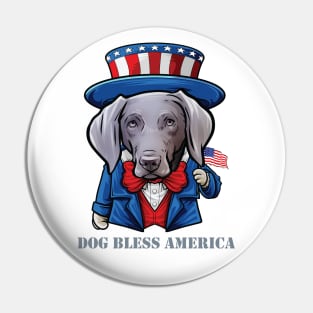 Weimaraner Dog Bless America Pin