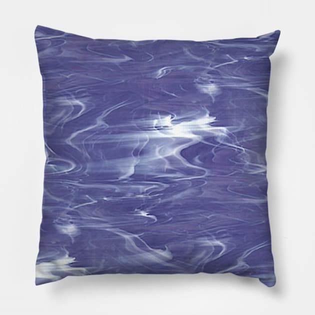 Denim Blue and White Swirl Smoke Glass Pillow by Simple Life Designs