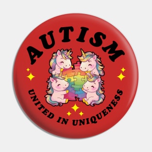 Autism awareness unicorn Pin