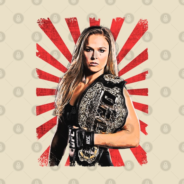 Ronda Rousey Wrestling Vintage Fan Art by Sakonipopart