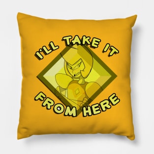 Yellow Diamond in Diamond Pillow