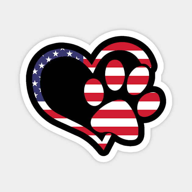 Dog Dad Mom love dog 4th of july flag american Magnet by Charlotte123