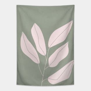 Mid Century Modern Artwork, Plant Leaves, Sage Green 2 Tapestry