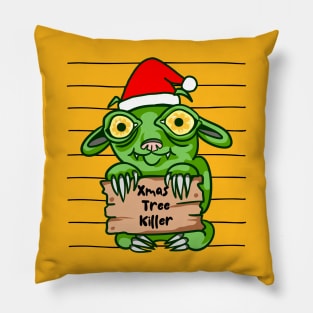 Funny Monster Christmas Tree Killer Pillow