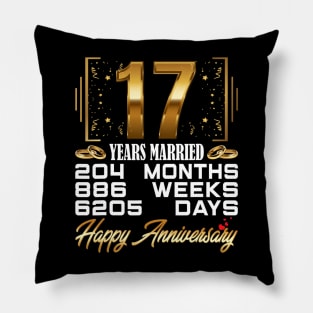 17 Years Married  Funny 17Th Wedding Anniversary Pillow