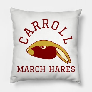 Carroll March Hares sports logo with hare Pillow