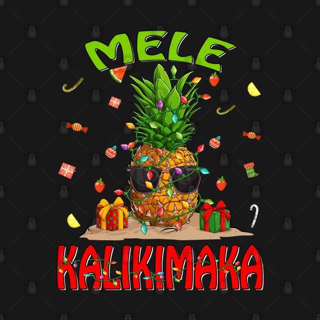 Mele Kalikimaka Pineapple Shirt Hawaiian Christmas by intelus