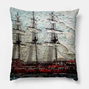 Sailing Boat Marine Art Decor Paint Pillow