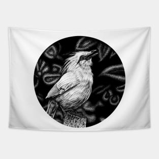 Bali starling illustration Tapestry