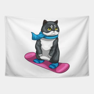 British Shorthair Snowboard Winter sports Tapestry