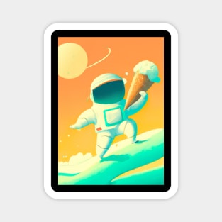 Astronaut with Ice Cream Magnet