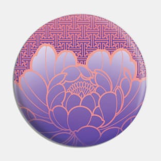 peony flower with sacred geometry Pin