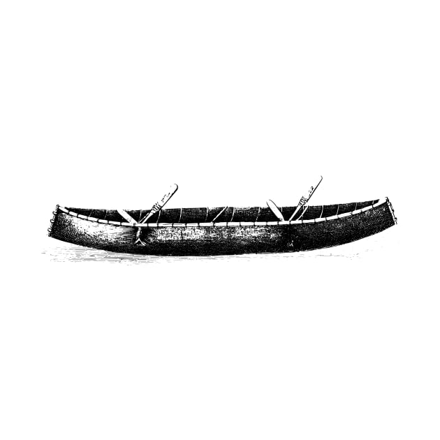 Old black kayak silhouette by Creative Art Store