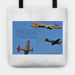 1-Sided USAF Heritage Flight P-40, A-10 and P-51 Tote