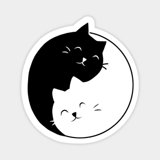 Yin Yang Cats Magnet