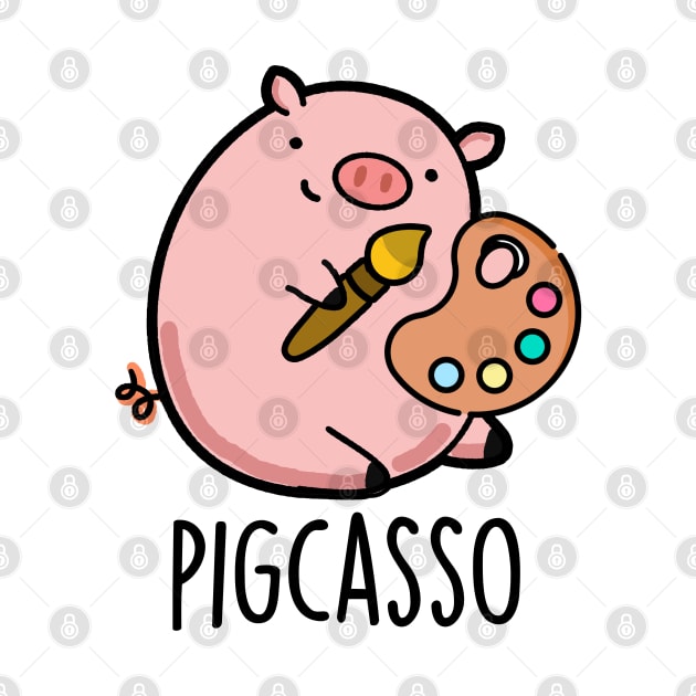 Pigcasso Cute Artist Pig Pun by punnybone