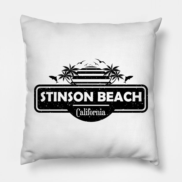 Stinson Beach California, Palm Trees Sunset Summer Pillow by Jahmar Anderson