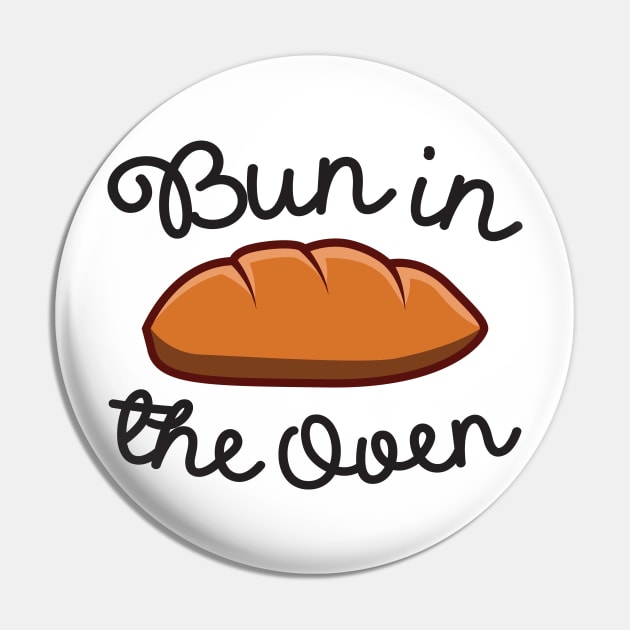 'Bun In The Oven Pregnant Woman' Funny Pregnant Gift Pin by ourwackyhome