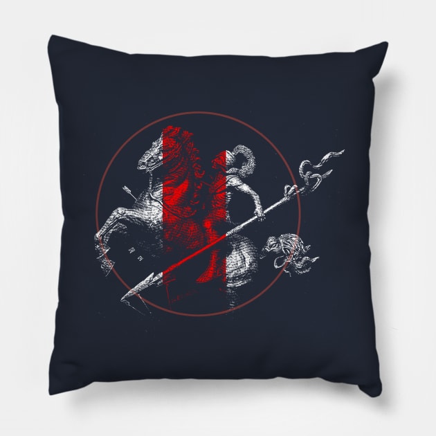 Warrior and horse Pillow by arxitrav