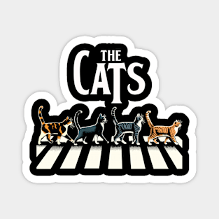 Retro Cat Rock Music Gifts Funny Cat Magnet