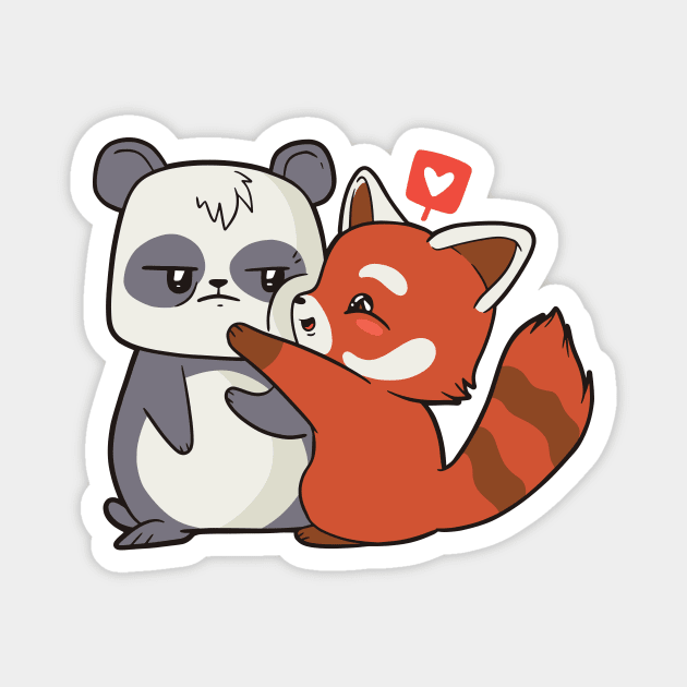 Trash Panda Loves Real Panda Magnet by SLAG_Creative