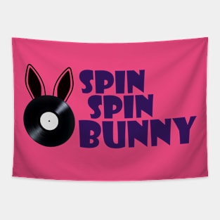 SpinSpinBunny Bunny Record Logo - Purple Tapestry