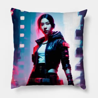 Abstract Cyberpunk Girl Pillow