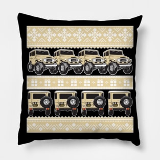 FJ40 Christmas Sweater in Tan Pillow