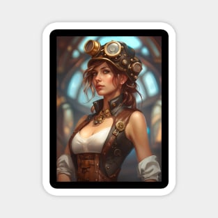 Steampunk Mechanic Girl Magnet