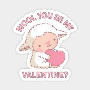 Cute Wool You Be My Valentine Pun Magnet