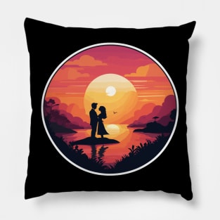 sunset heart Pillow