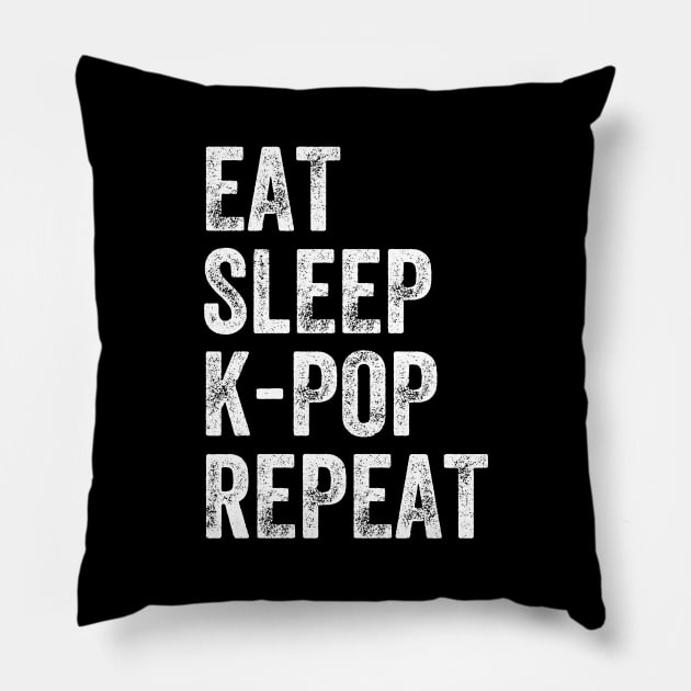 Eat sleep k-pop repeat Pillow by captainmood