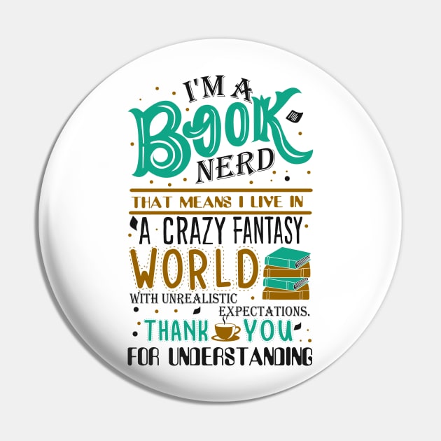 Book Nerd Pin by KsuAnn