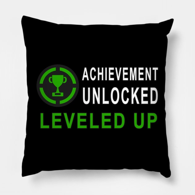 Achievement Unlocked - Leveled Up Pillow by MrDrajan