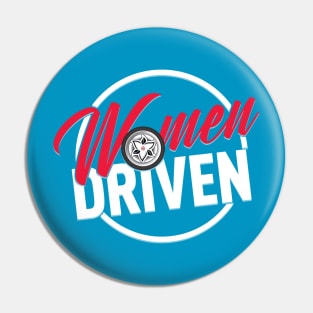 Women Driven Logo in white Large print Pin