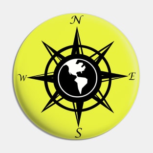 Compass rose with cardinal points Pin