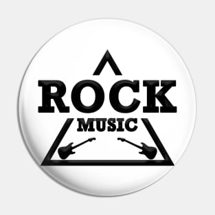 Rock music guitar logo Pin