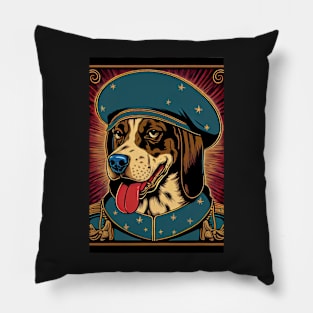 Psychedelic dog  in uniform Pillow