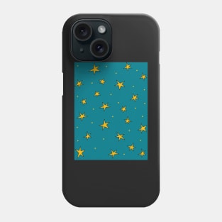 Stars in the night sky - radiant teal jade green Phone Case