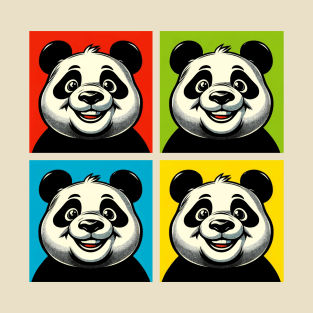 Pop Cheerful Panda - Funny Panda Art T-Shirt