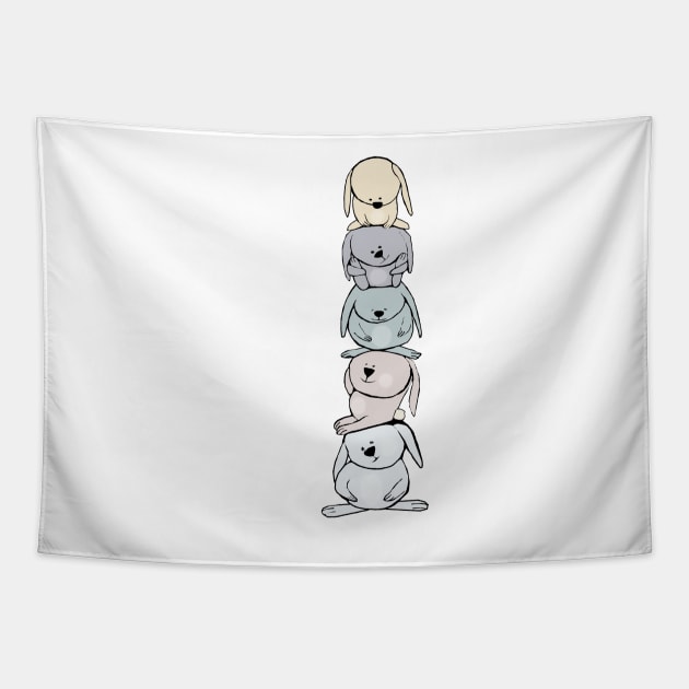 Bunnies Totem Tapestry by msmart