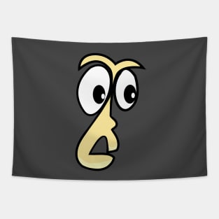 Shocked Funny Face Cartoon Emoji Tapestry