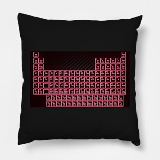 Neon Red Glow Tube Periodic Table Pillow