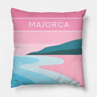 Majorca, Spain - Mallorca in Pink Pillow