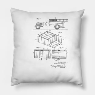 Fire Truck VINTAGE PATENT DRAWING Pillow